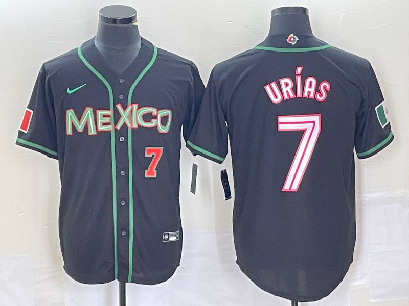 Men 2023 World Cub Mexico #7 Urias Black white Nike MLB Jersey40